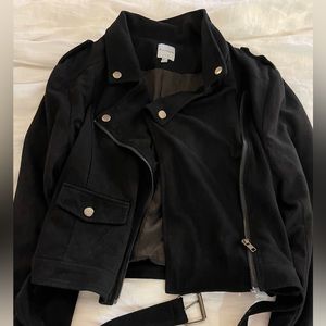 Cropped Faix Suede Jacket